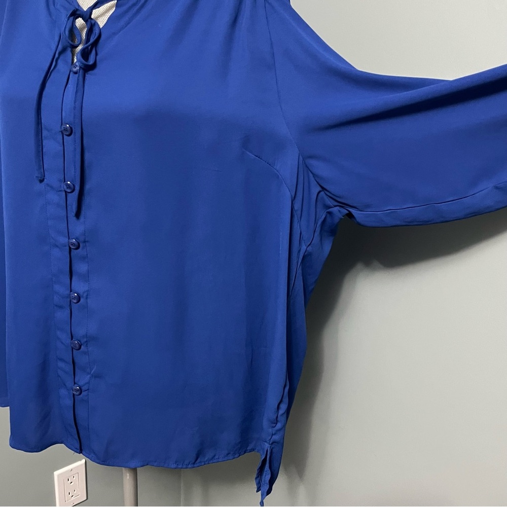 PENNINGTONS blue button front blouse women’s size 2X - Picture 4 of 14